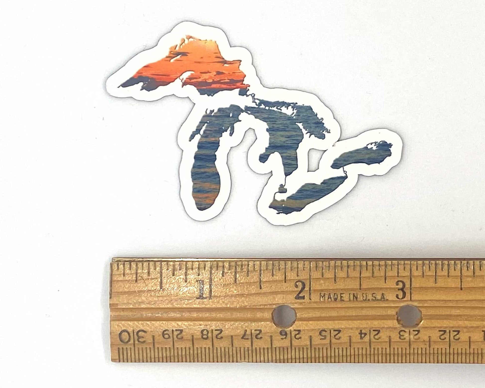 Great Lakes Sunset Sticker/Magnet, Midwest Travel, Lake Lover Gift
