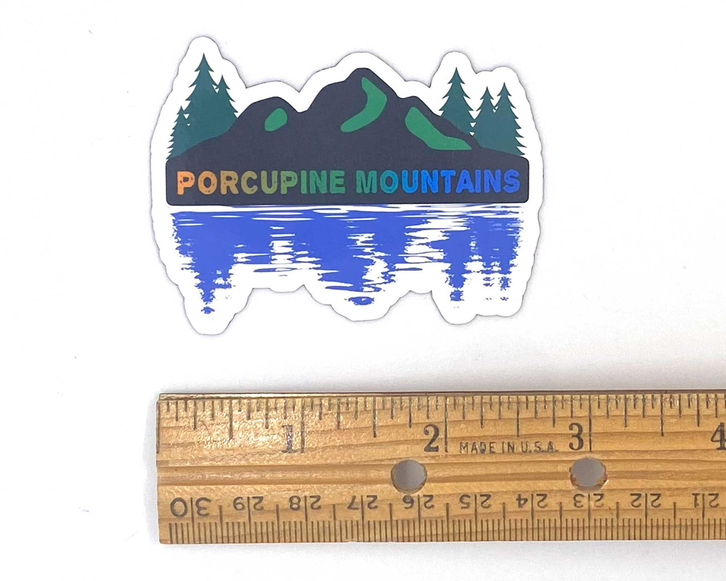 Porkies Sticker/Magnet, Porcupine Mountains Print Gift, Upper Michigan Yooper Attractions