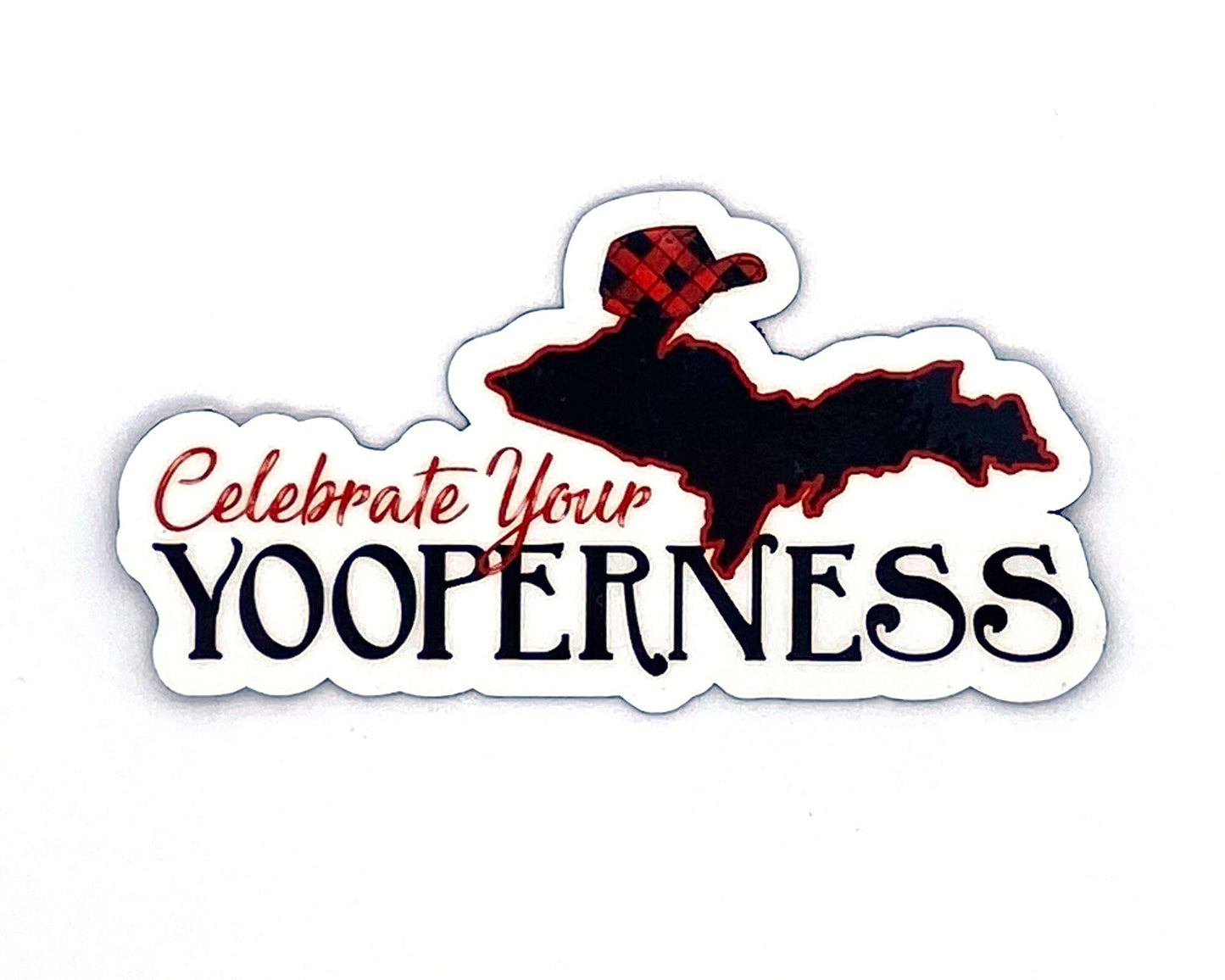 Yooper Sticker, Yooper Decal, Upper Michigan Gift, Buffalo Plaid