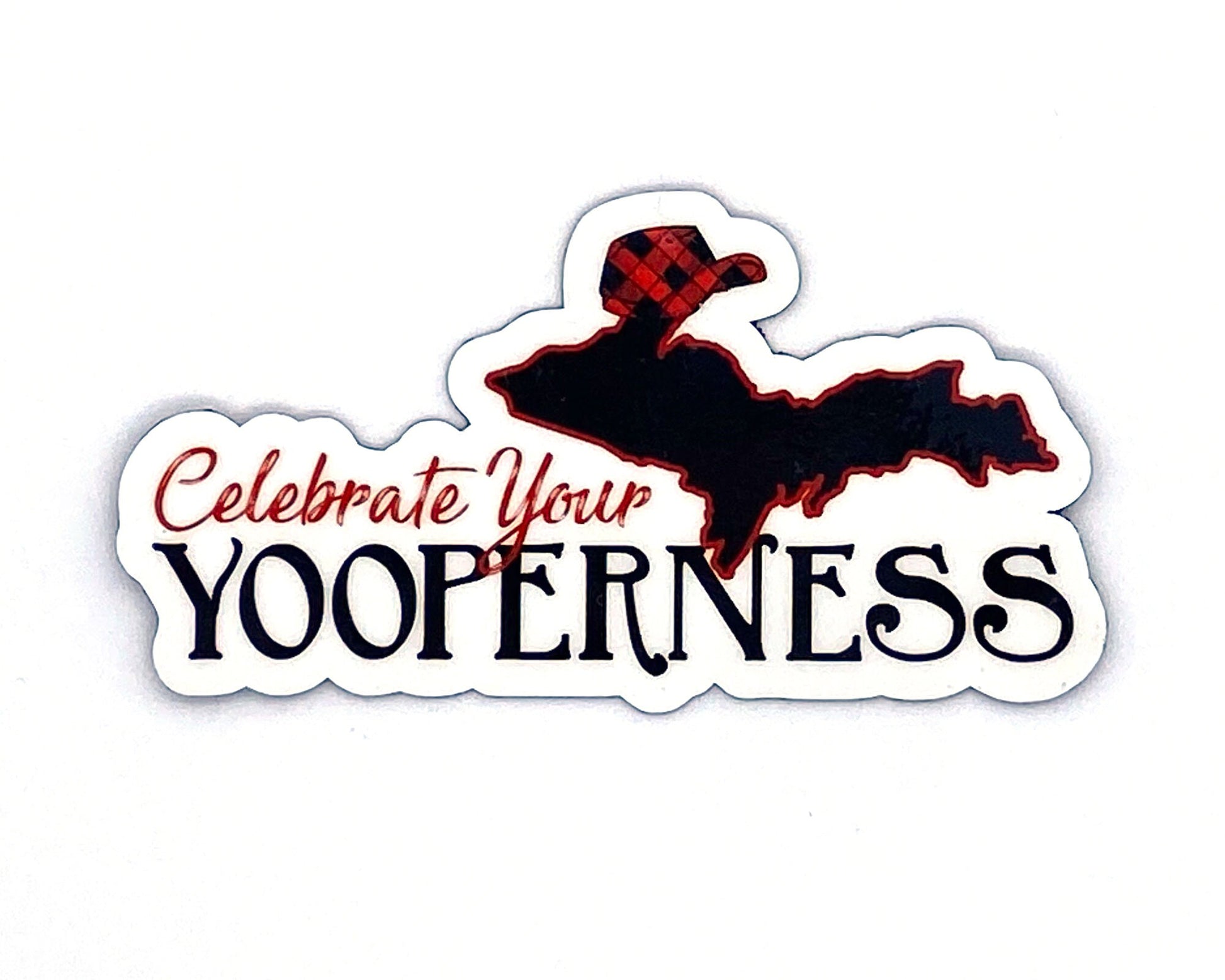 Yooper Sticker, Yooper Decal, Upper Michigan Gift, Buffalo Plaid