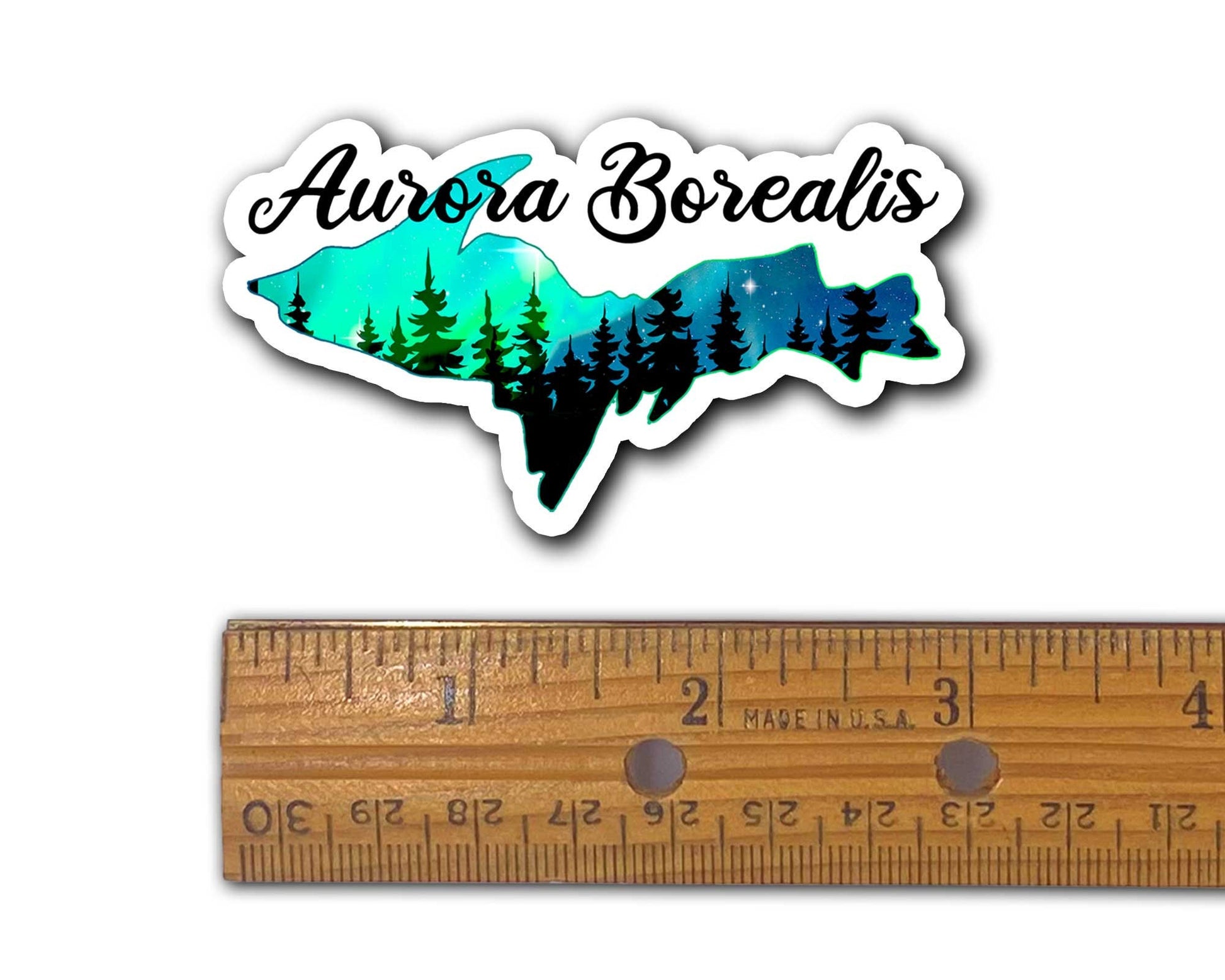 Aurora Borealis Sticker/Magnet, Upper Michigan Northern Lights Gift
