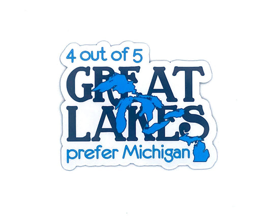 Great Lakes Michigan Sticker, Lake Lover Gift, 4 out of 5 Prefer Michigan
