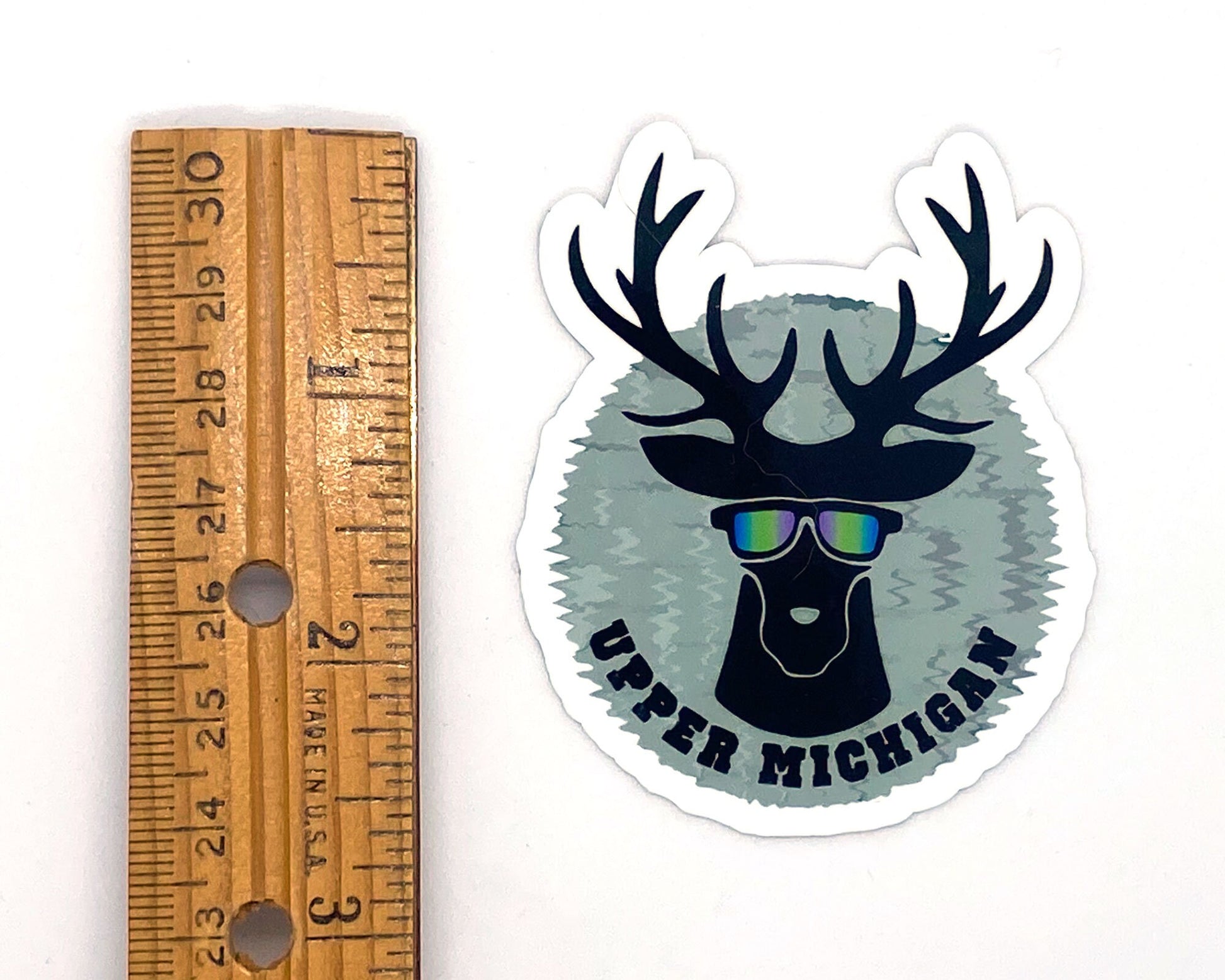 Upper Michigan Deer Magnet, Yooper Deer Hunter Gift, Buck, Antlers, Sunglasses