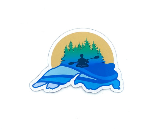 Kayak Sticker, Lake Superior Kayaker, Lake Lover Gift Idea