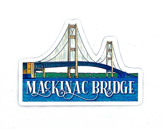 Mackinac Bridge Sticker, Yooper Gift, Mighty Mac, Upper and Lower Peninsula