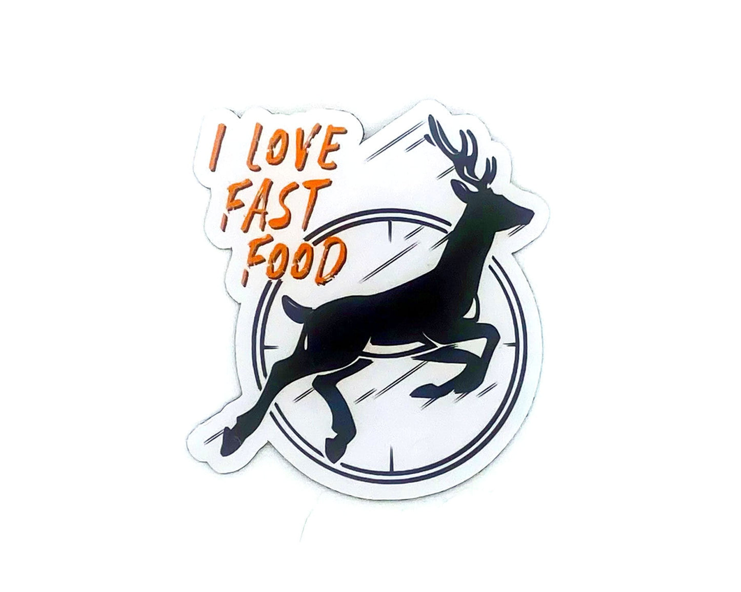 Running Deer Sticker, Buck Hunters, Upper Michigan Sports, Fast Food