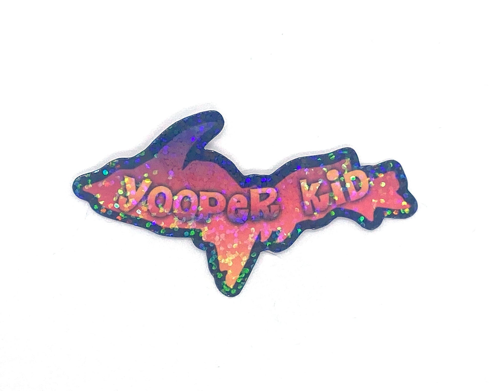 Yooper Kid Fridge Magnet, Upper Peninsula, Upper Michigan Gift for Child, Glittery