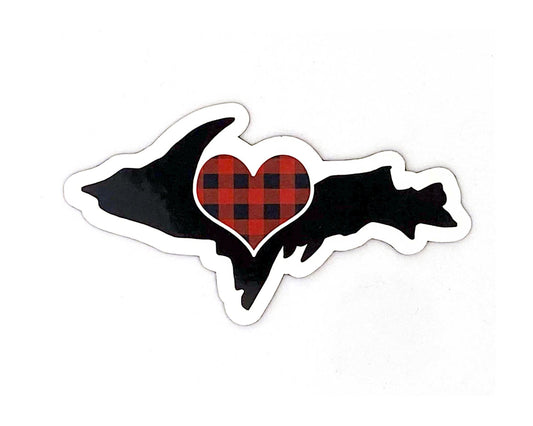 Upper Michigan Sticker/Magnet, Yooper Stickers, Buffalo Plaid U.P. Gift