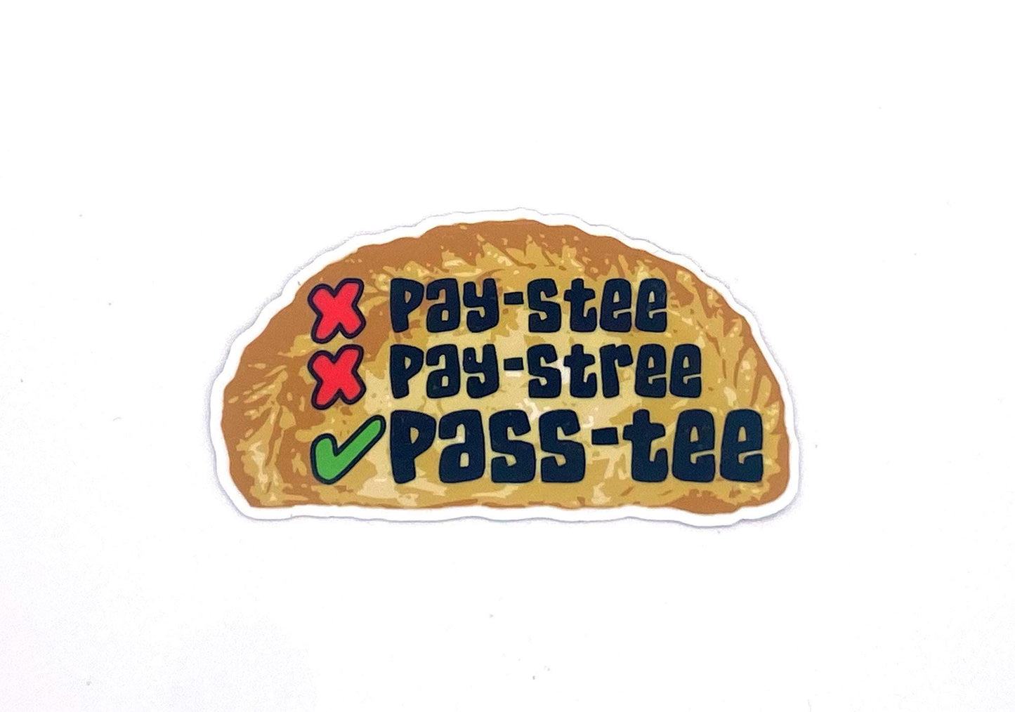 Pasty Pronunciation Sticker, Finnish Stickers, Pasty Gifts for Finns and Yoopers