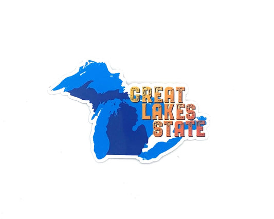 Great Lakes State Fridge Magnet, Michigan Motto Gift, Superior, Michigan, Huron, Ontario, Erie