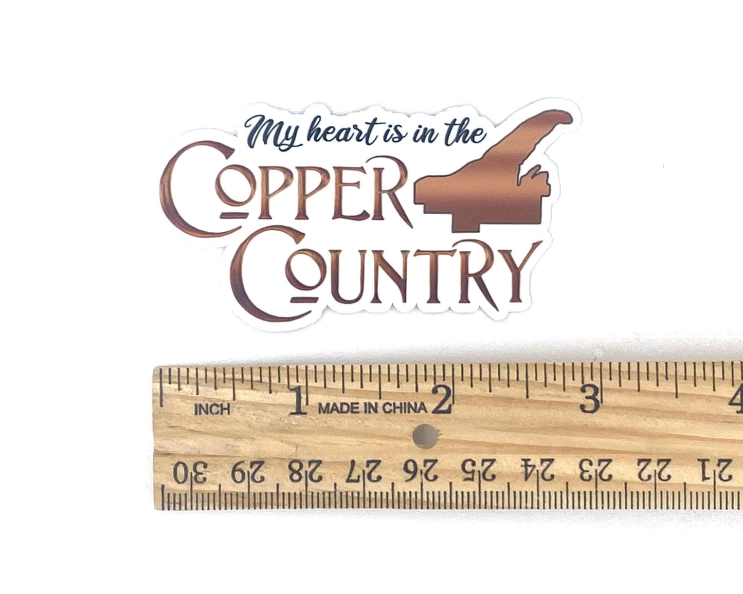 Copper Country Sticker, Yooper Gift, Heart, Keweenaw Peninsula Memento