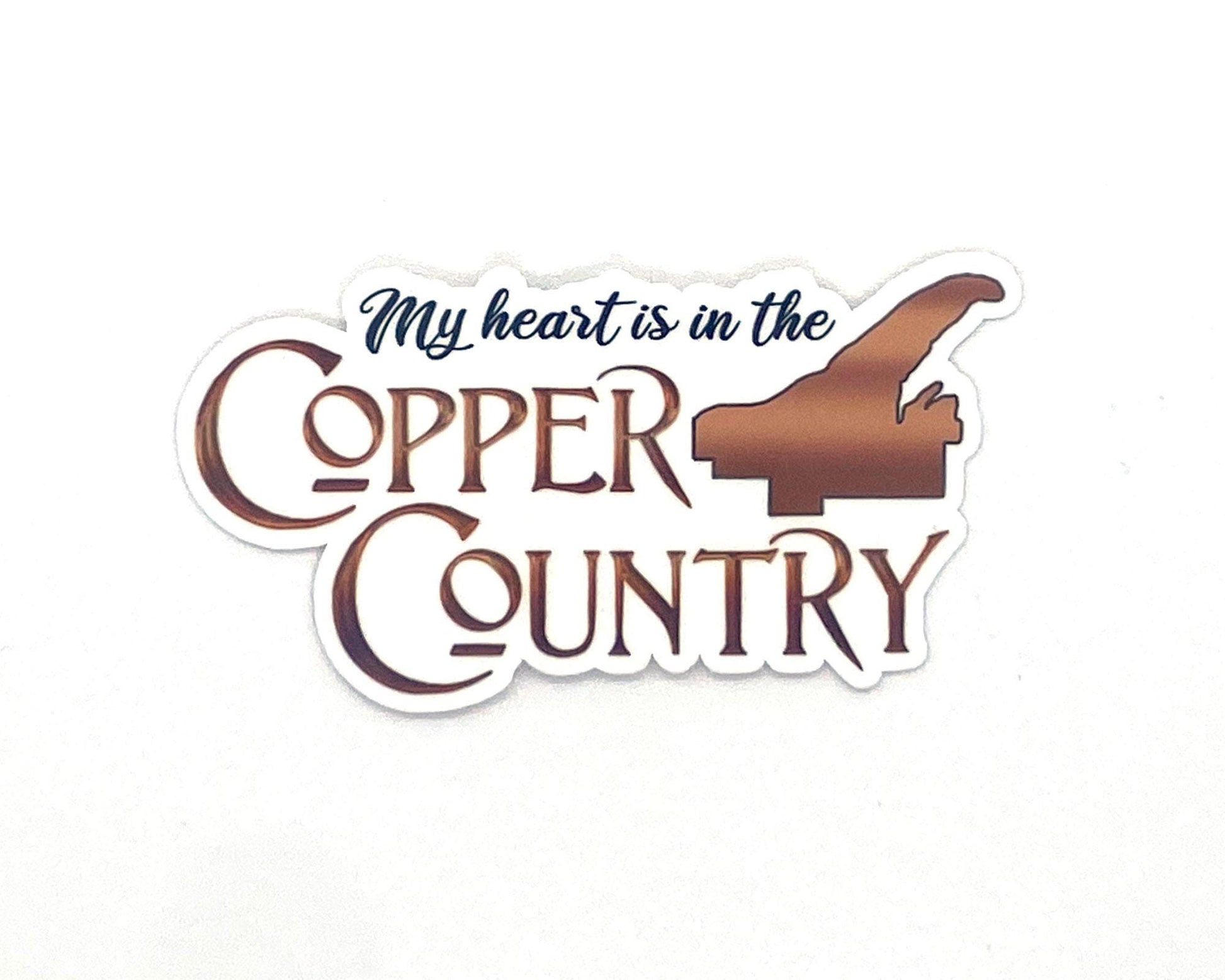 Copper Country Sticker, Yooper Gift, Heart, Keweenaw Peninsula Memento