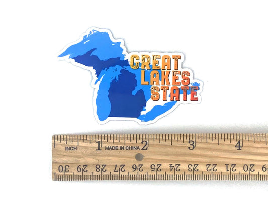 Great Lakes State Fridge Magnet, Michigan Motto Gift, Superior, Michigan, Huron, Ontario, Erie