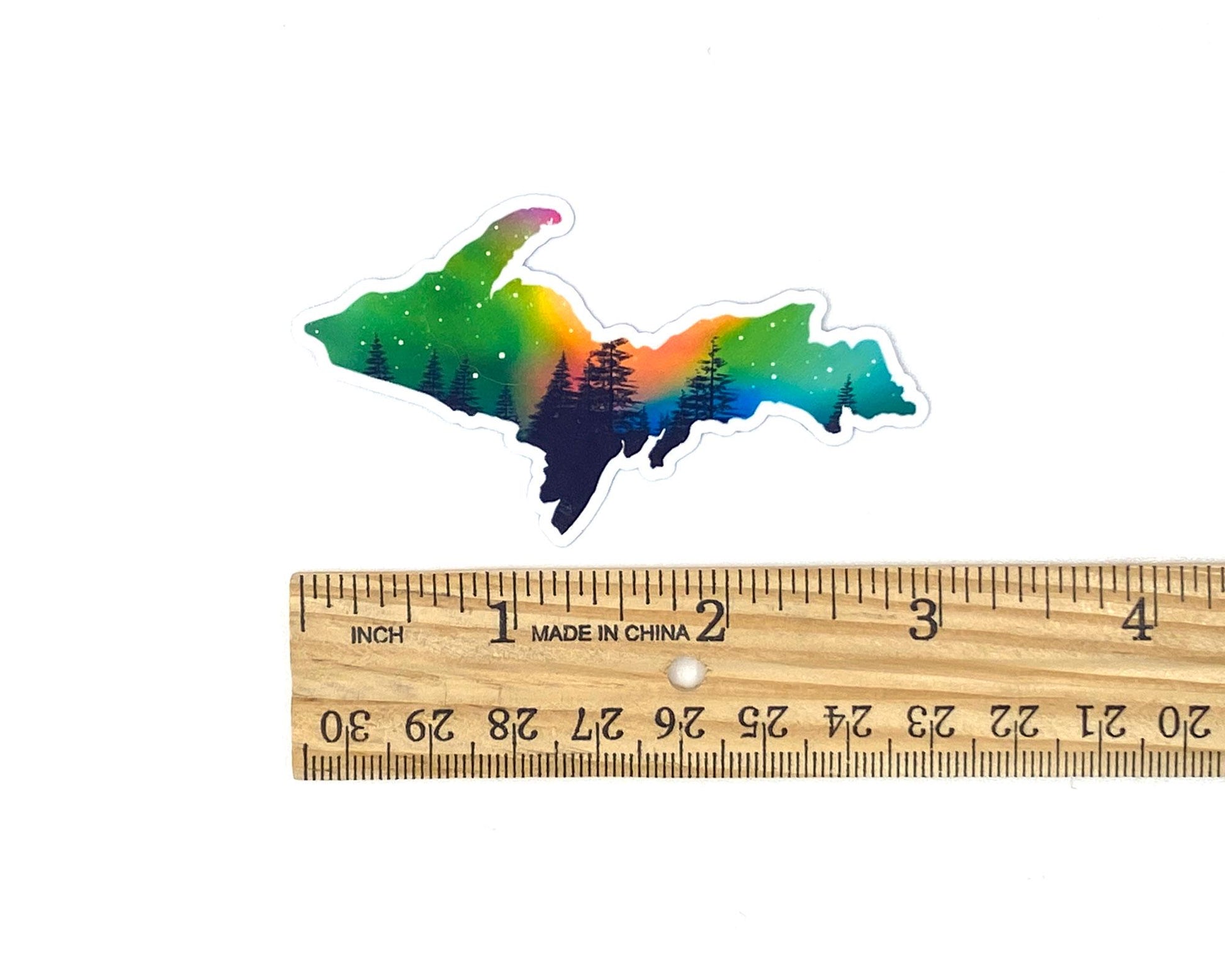 Northern Lights U.P. Magnet, Aurora Borealis Design, Upper Michigan