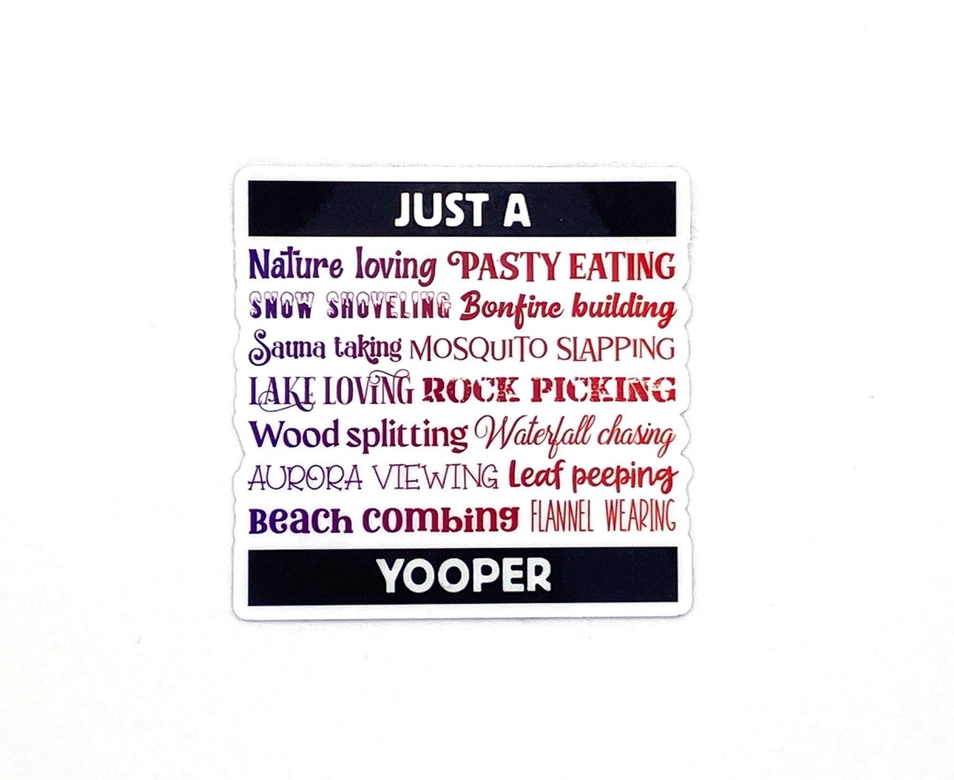 Yooper Magnet, Upper Michigan Resident Fridge Magnet, Flannel Pasty Snow Beach Lake