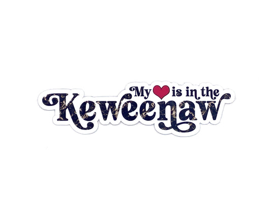 Keweenaw Peninsula Sticker, Copper Country Gifts, Yooper Heart
