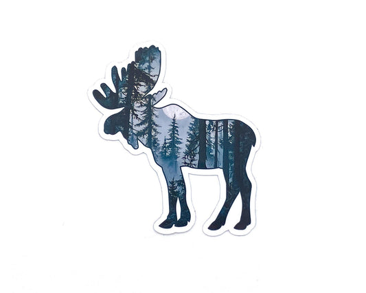 Moose Upper Michigan Magnet, Upper Peninsula Misty Forest Trees