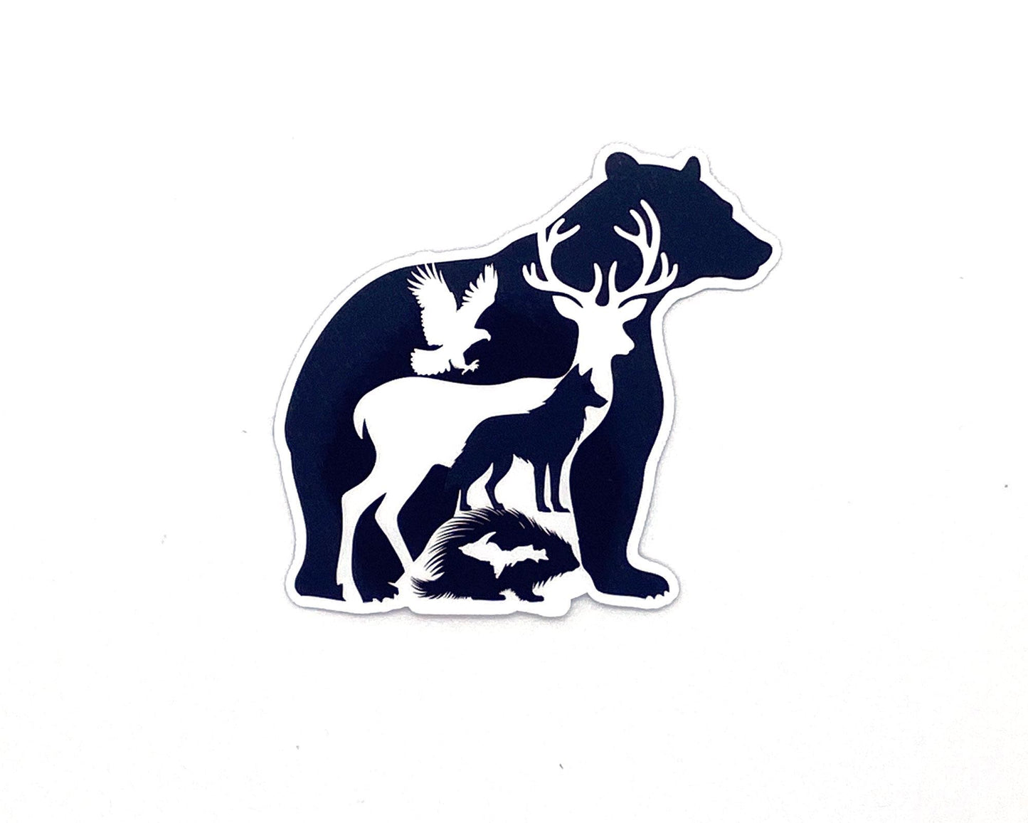 Bear Deer Wolf Eagle Porcupine Sticker/Magnet, UP Animal Fridge Magnets