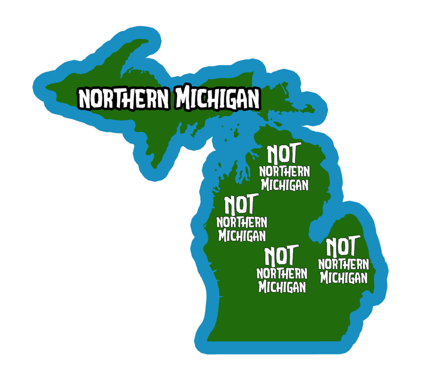 Northern Michigan Sticker, Yooper and Troll Decals, U.P. and L.P. Gifts