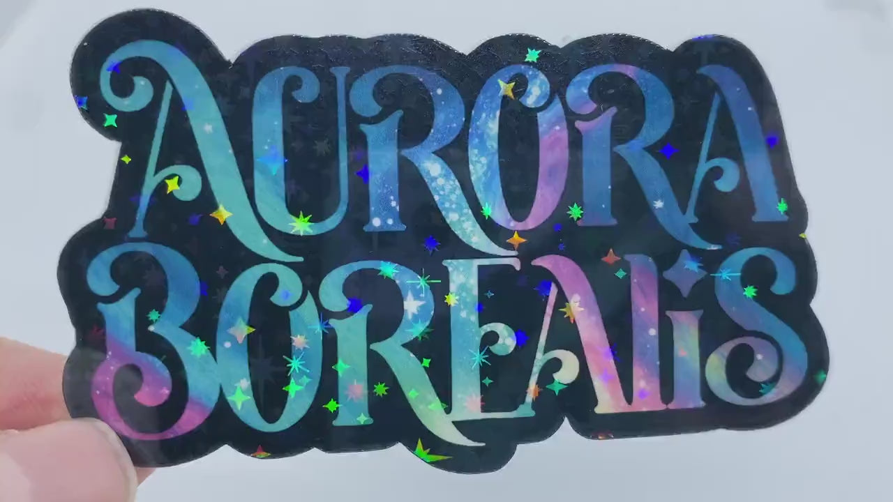 Northern Lights Sticker/Magnet, Aurora Borealis Gift, Holographic