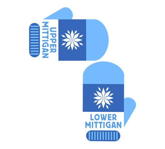 Upper and Lower Michigan Sticker, Upper Michigan Design, Mitten Sticker