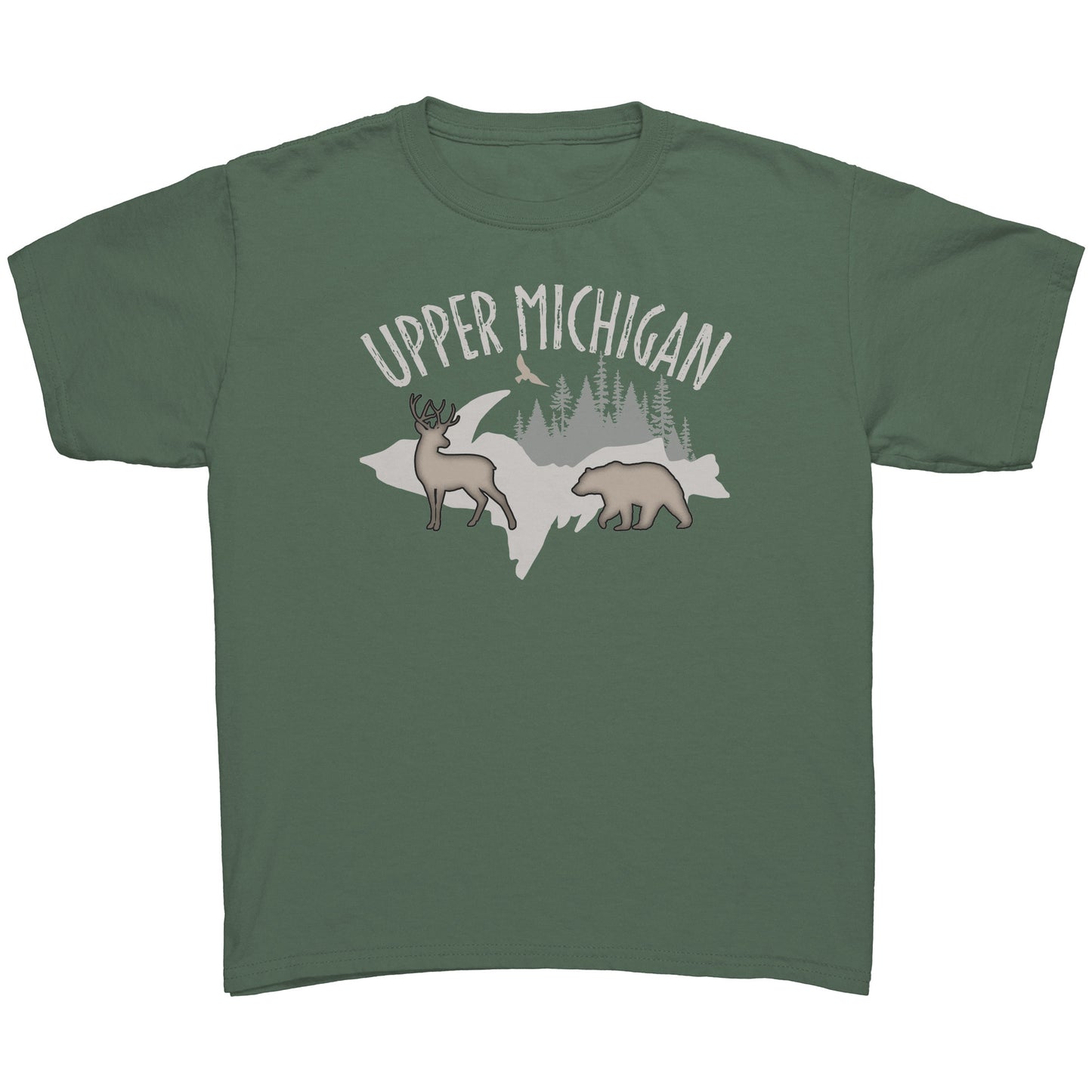 Upper Michigan Shirt with Deer, Bear, and Forest