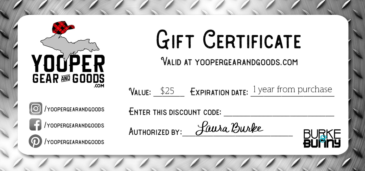 Burke & Bunny / Yooper Gear & Goods Gift Card