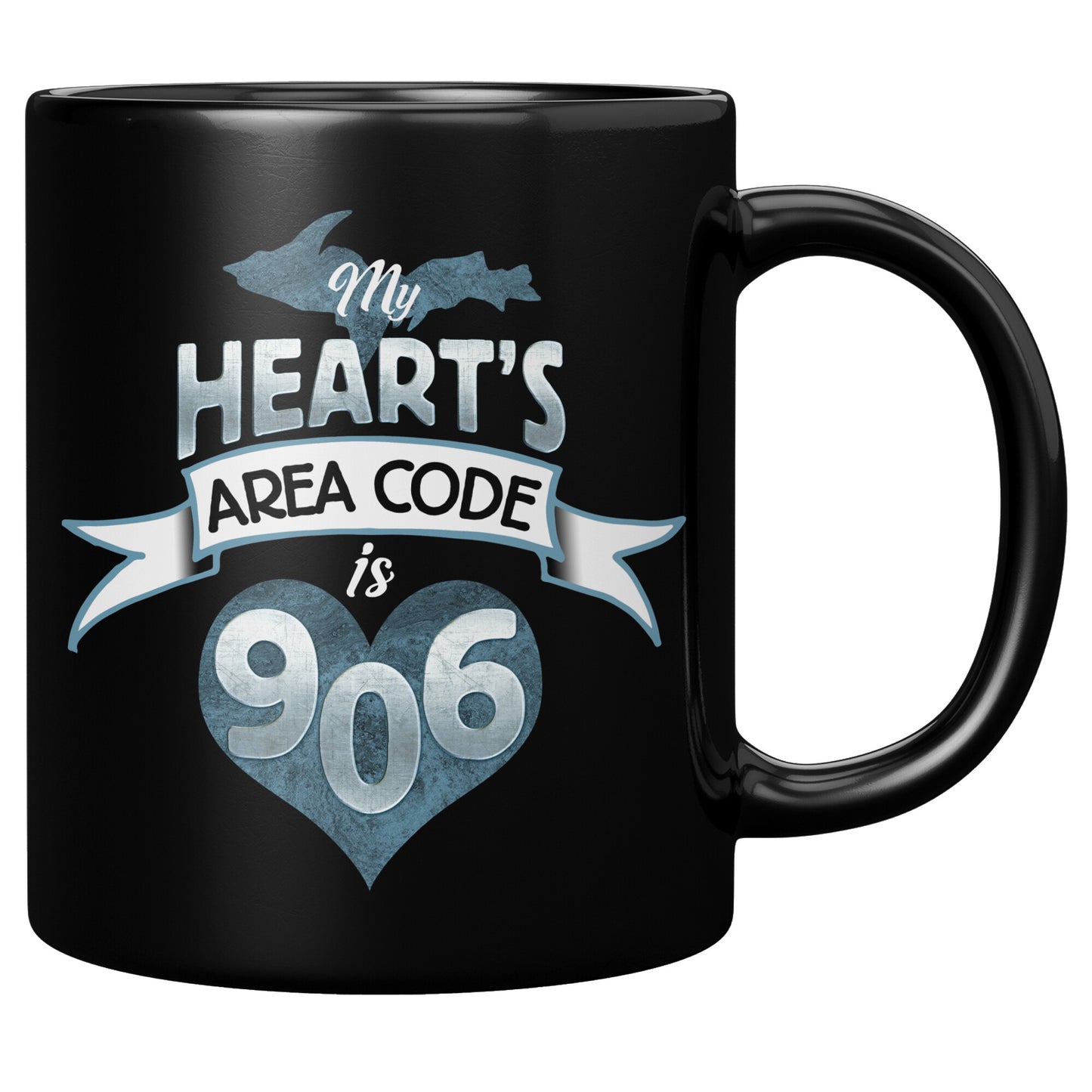 Yooper Mug | My Heart's Area Code is 906 Mug | Upper Michigan Gift | Upper Peninsula Mug