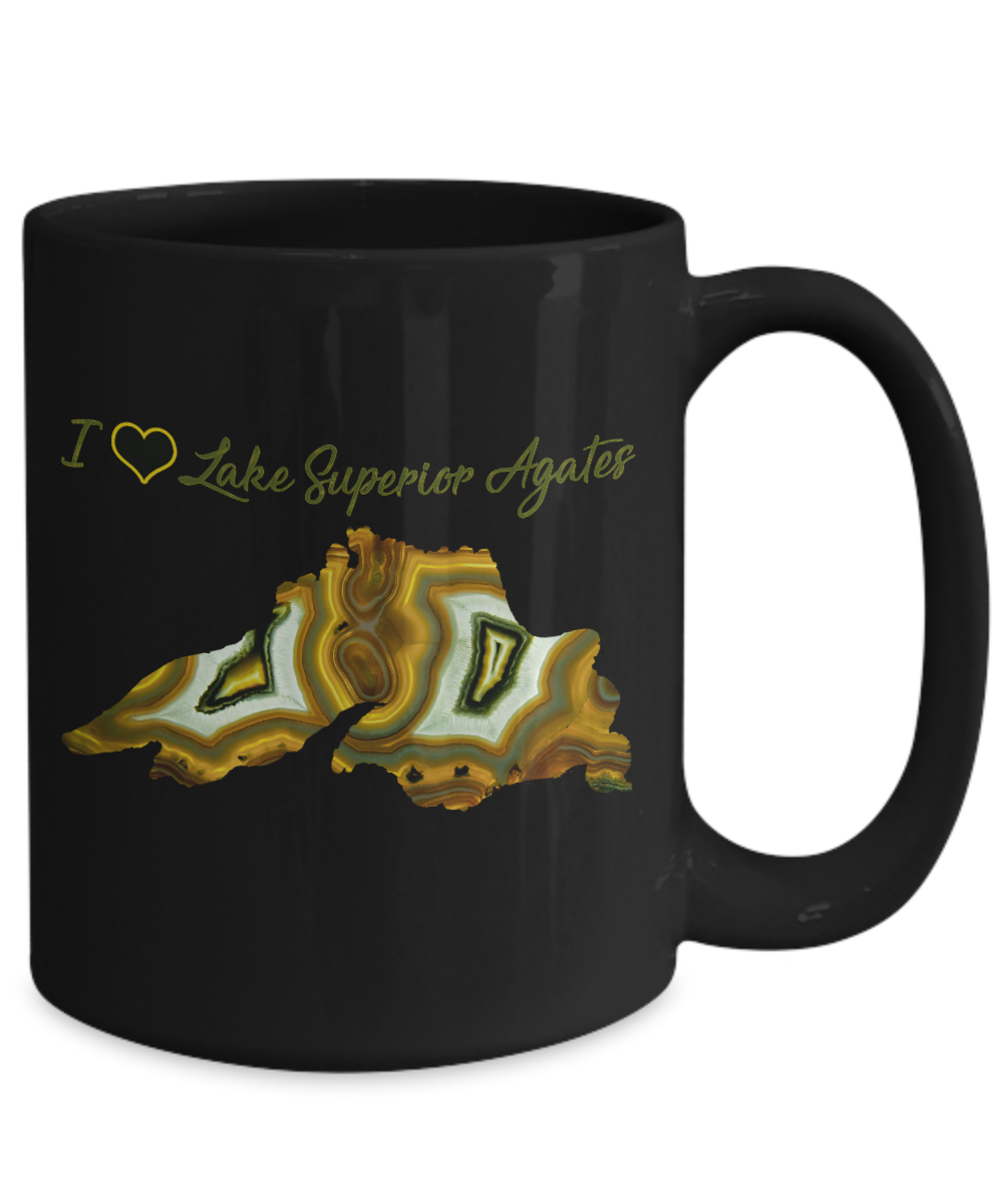 I Love (Heart) Lake Superior Agates Mug