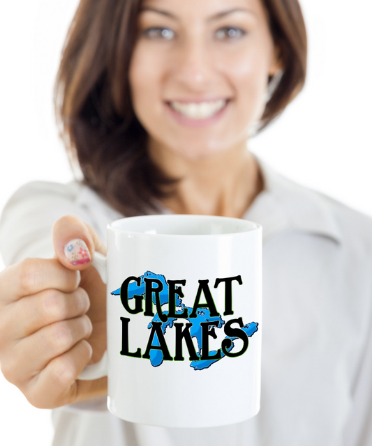Great Lakes Mug Superior Michigan Huron Erie Ontario
