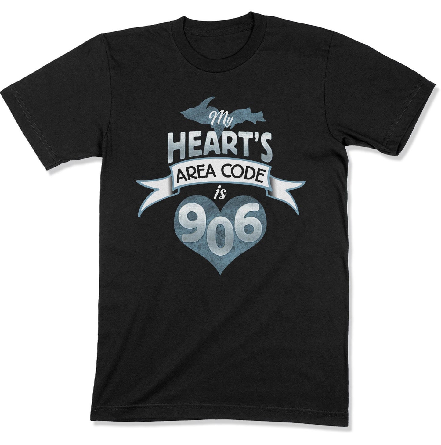 My Heart's Area Code is 906 Shirt | Yooper T-shirt | Upper Michigan Shirt | Upper Peninsula Gift | Bella+Canvas 3001 Unisex