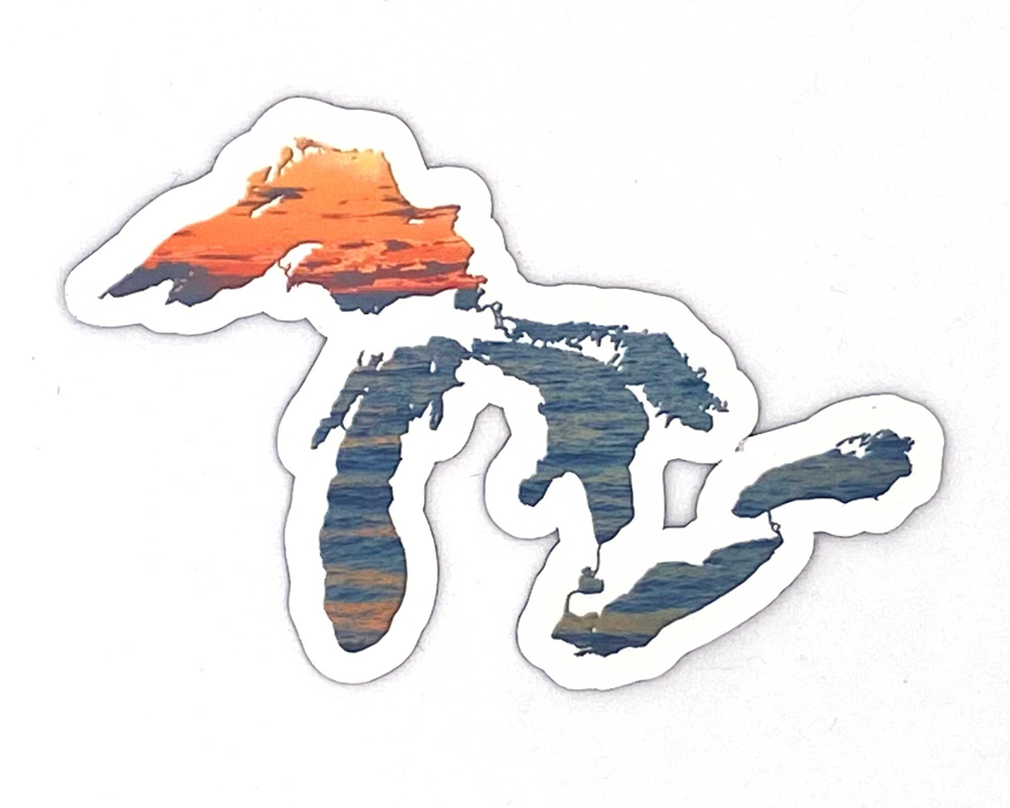 Great Lakes Sticker, Midwest Stickers, Lake Lover Decal Gift ...