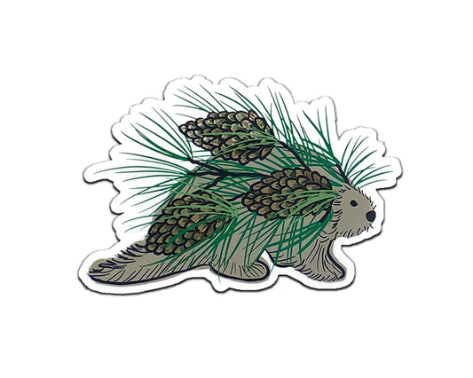 Porcupine Sticker, Porcupine Mountains Gift, Upper Michigan Decal, Yooper Stuff