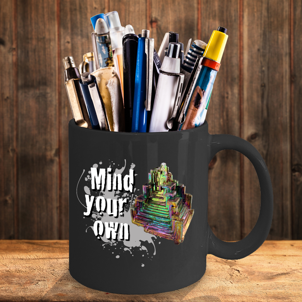 Mind Your Own Bismuth Mug for Rock Lovers