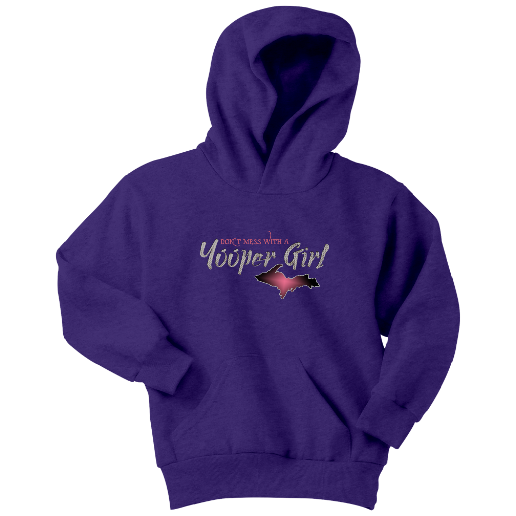 Yooper Girl Youth Hoodie | Upper Michigan Hooded Sweatshirt for Girls