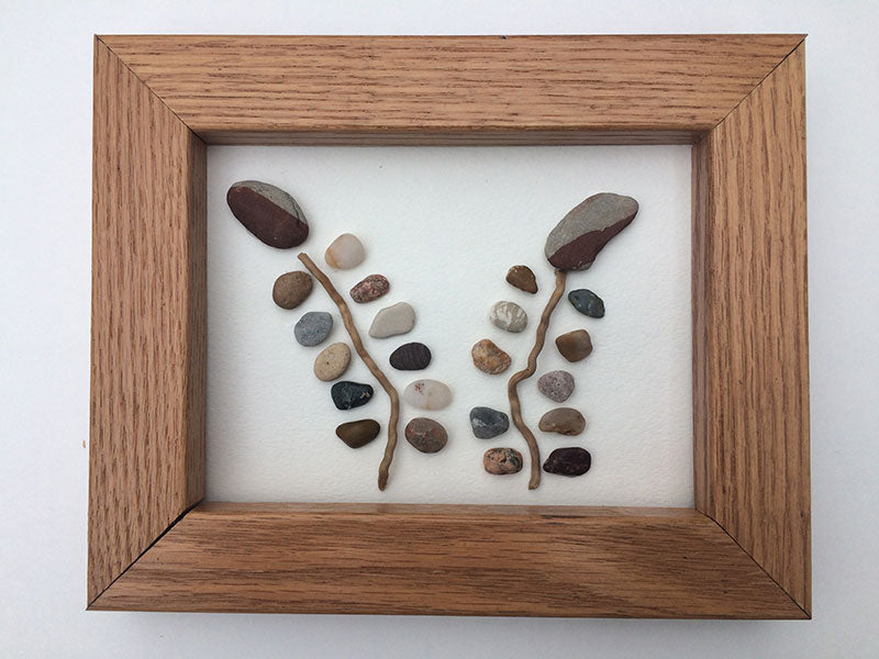 Rock Flowers and Driftwood in Frames Set of 4