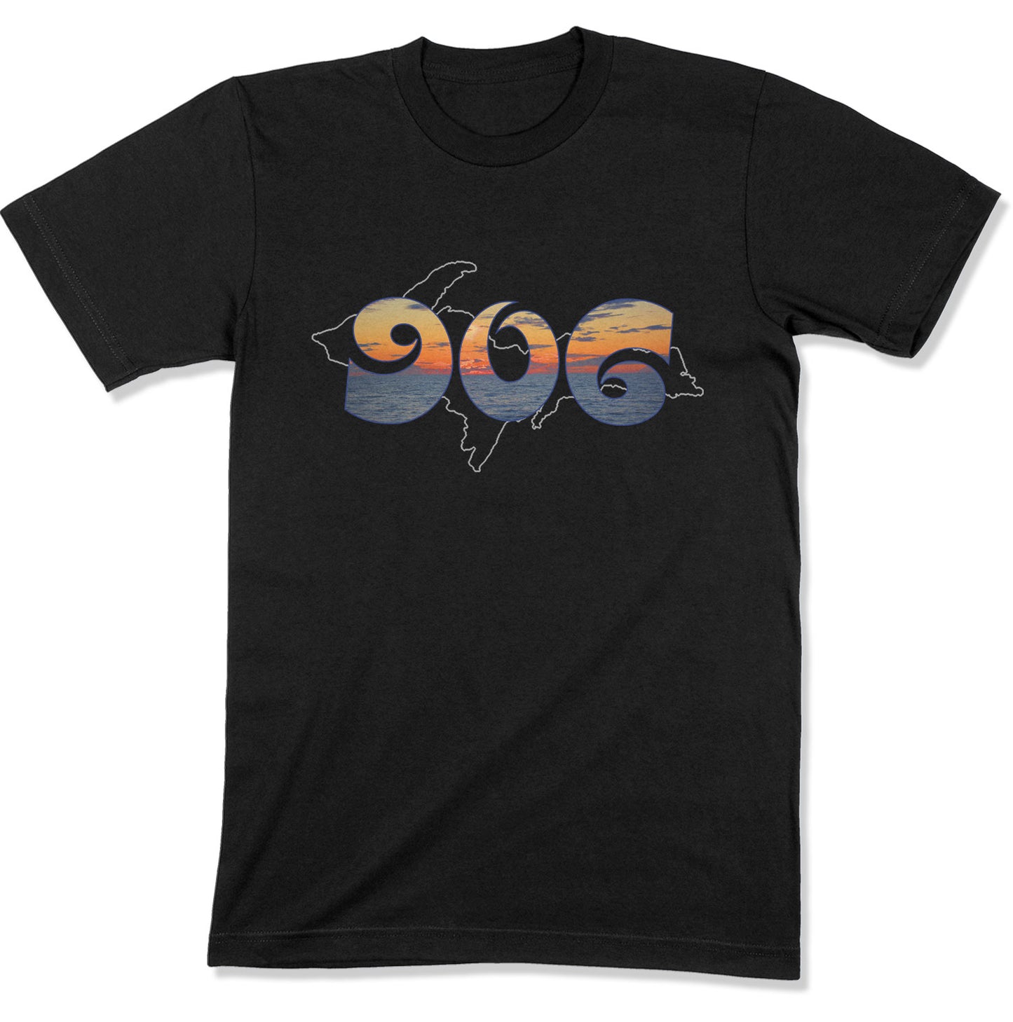 906 Shirt with Lake Superior Sunset | Yooper Gift | Upper Michigan T-shirt