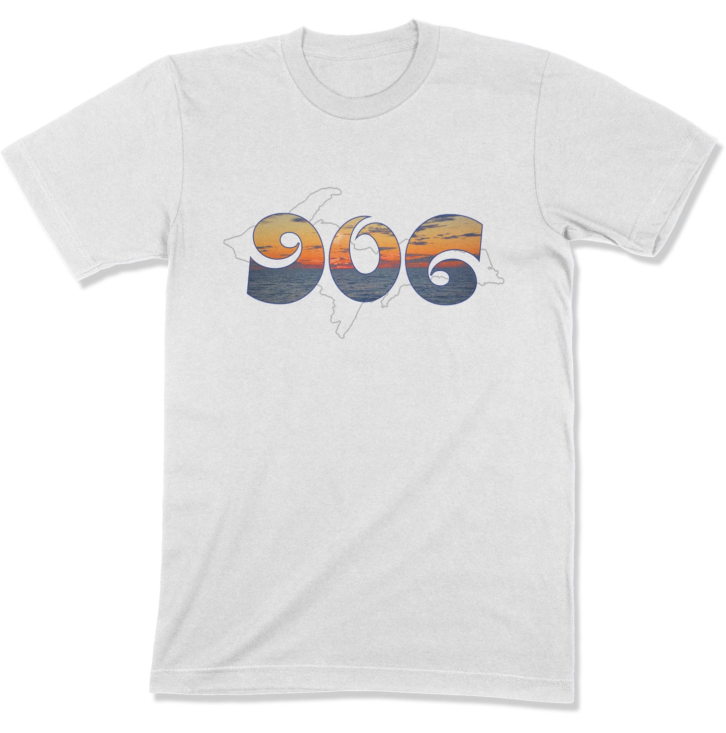 906 Shirt with Lake Superior Sunset | Yooper Gift | Upper Michigan T-shirt