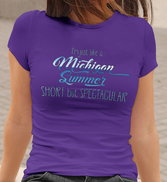 Michigan Summer Women's Cut T-shirt | Michigan Short Girl Shirt | Bella+Canvas 6004 Ladies