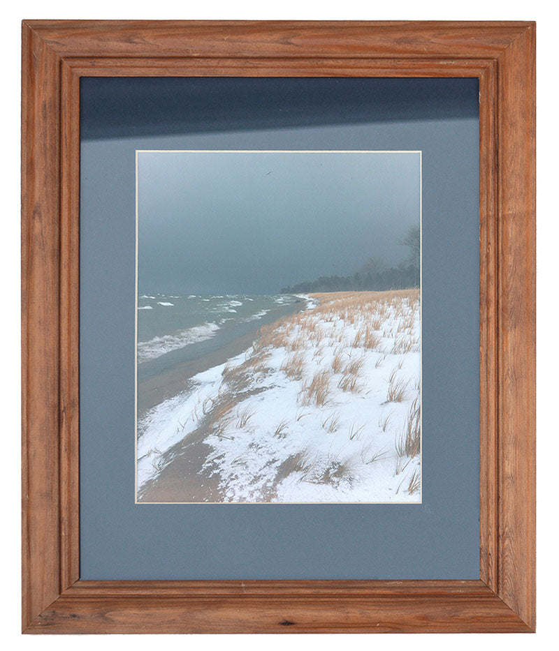 A Storm Roars In On a Winter Beach in Ontonagon - Set of 2 Framed Photos