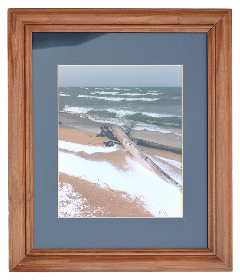 A Storm Roars In On a Winter Beach in Ontonagon - Set of 2 Framed Photos