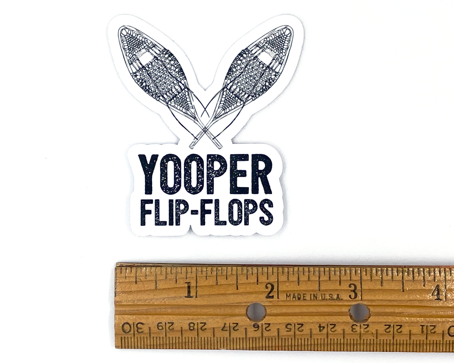 Yooper Sticker | Upper Michigan Decal | Yooper Flip-Flops | Snowshoe Sticker